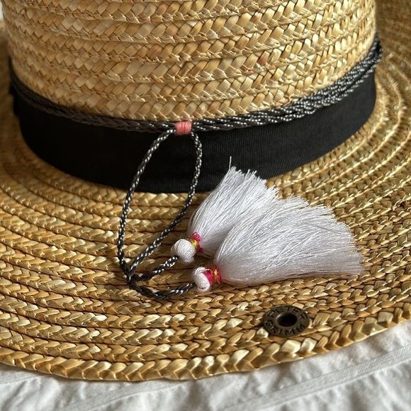 PETER GRIMM Straw Sun Hat Steeplechase Kentucky Derby Wide Brim Grosgrain Ribbon - Picture 9 of 9